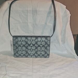 Coach Signature Black and Gray Wristlet